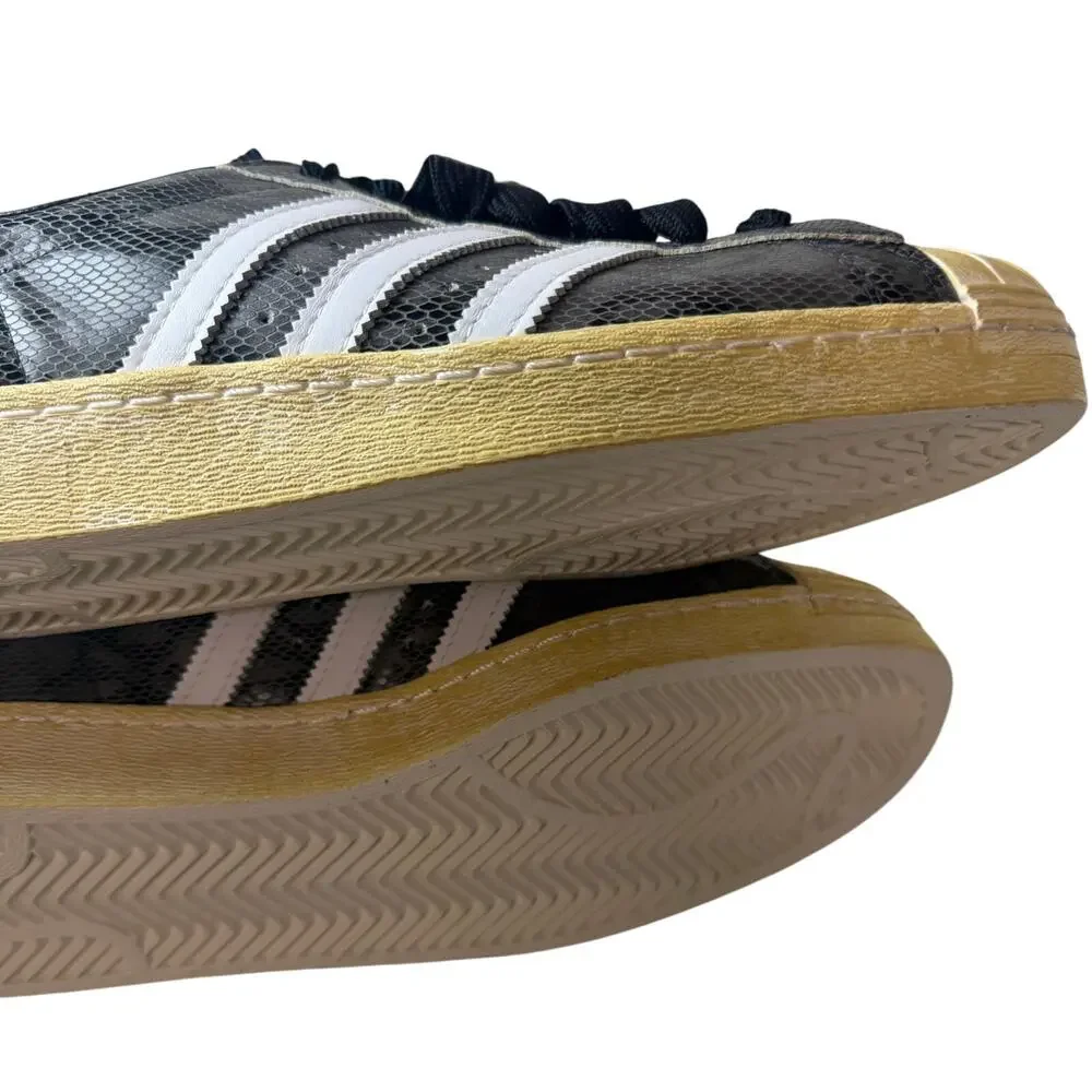 Adidas Superstar 80s Snake Skin Black White Gold Shell Toe Mens Size 11 New - Picture 10 of 11